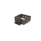 Dark gray metal mounting bracket for LED street light, shown as isolated product on white background.