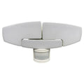 White solar motion-activated security light with dual adjustable heads and PIR sensor mounted below, product shot on white ba