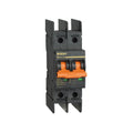 BENY BB1H-63 two-pole DC isolator with orange handle and green indicator lights on DIN rail mount, rated 32A 600V.