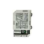 Meanwell LCM-25DA LED driver unit showing front label with specifications, terminal connections, and internal circuitry visib