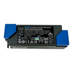 BOKE constant current LED driver with blue terminal connectors, showing specifications label and certification marks on black