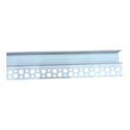 Aluminum LED recessed drywall profile with corner flange and perforated trim, 1 meter length, angled product view.