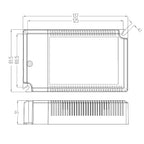 Technical dimension diagram of 40W LED driver showing top view and side profile with measurements in millimeters.