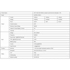 Specification table for 60W LED driver model EUP60A-1HMC-0 showing output, input, and function details.