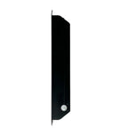 Black rectangular LED driver with circular certification label, shown against white background with scale reference coin.