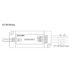 Wiring diagram showing 0/1-10V signal input connections for Euchips EUP10A-1HMC-1 LED driver with L, N, and output terminals 