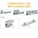 Linking rails 1.2M with connectors: demonstration of installation methods and two rail products labeled EFIT-ER and EFIT-ER-S