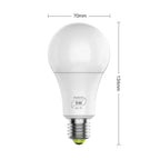 9W smart LED bulb with dimensions shown: 70mm diameter at globe, 134mm total height, E27 base, RGBCW Wi-Fi capable.