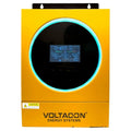 Voltacon Energy Systems 5.6kW off-grid solar inverter charger with bright yellow casing, cyan ring accent, and digital displa