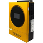 Voltacon Energy Systems 5.6kW off-grid solar inverter charger, yellow front panel with black circular display window, black c