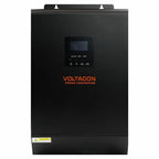 Voltagon black power conversion inverter unit with digital display and control buttons, front-facing product shot.