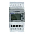 Eastron SDM630-Modbus V2 energy meter mounted on DIN rail with display screen, terminal blocks, and control buttons.
