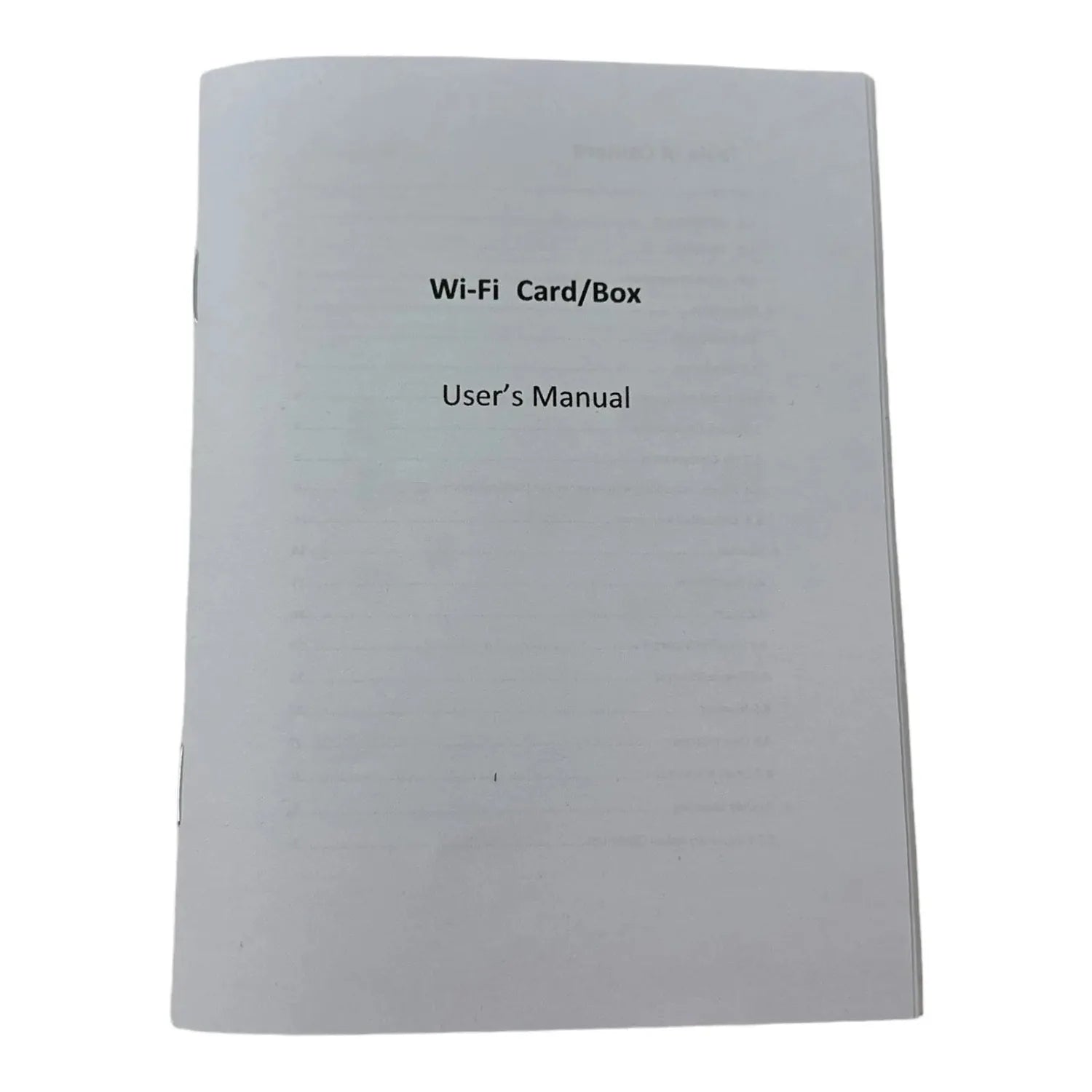 White user's manual cover for Wi-Fi Card/Box monitoring device, centered text on plain background.