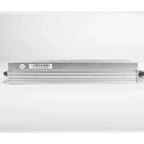 Glacial GP-CVM300P LED driver showing top view with aluminum housing, terminal connections, and barcode label.
