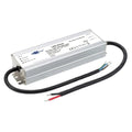 Glacial Power GP-TH120N-24V LED driver, silver aluminum housing with black power cables and red/black wires, mounted on white