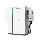 Pylontech A300 commercial hybrid battery storage unit, white cabinet with teal accent stripe and internal electrical componen