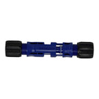 Blue and black solar connector pair with male and female ends, 10mm² rated, displayed against white background.
