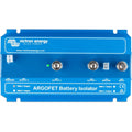 Victron Energy Argofet Battery Isolator, blue device with three battery terminals and one ground connection, front view produ