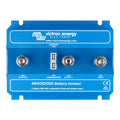 Victron Energy Argodiode Battery Isolator with blue casing, three circular terminals, and compensation diode connection port.