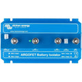 Victron Energy Argofet Battery Isolator, blue device with four metal terminals labeled Energize, Output 3, Output 2, Output 1