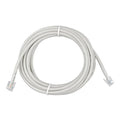 Coiled gray network cable with RJ12 connectors on both ends, secured with white cable ties.