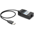 Victron MK2-USB interface device with black housing and attached USB cable, shown against white background.