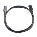 Black VE.Direct cable coiled in a circle with connector heads at each end, product photo on white background.