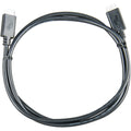 Black VE.Direct cable coiled in circle with right-angle connectors at each end against white background