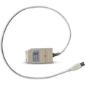 Victron CANUSB Interface with beige rectangular converter box, coiled gray cable, and USB connector against white background.