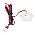 Victron Energy VE.Can power cable with red and black wiring, fuse holder, and ring terminals, displayed with white mounting c