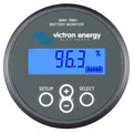 Victron Energy BMV-700H battery monitor displaying 96.3% charge on blue LCD screen with three control buttons below.