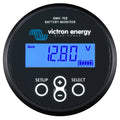Victron Energy BMV-702 Battery Monitor with blue LCD display showing 12.89 volts, three control buttons, and battery level in