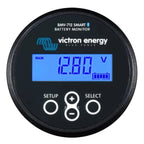 Victron Energy BMV-712 Smart Battery Monitor display showing 12.87 volts with battery status bar and control buttons.