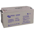 Victron Blue Energy GEL 12-165 rechargeable deep cycle battery, beige rectangular unit with terminal posts and safety labels.