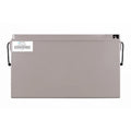Victron 12V 165Ah AGM battery, top-down view showing gray rectangular case with product label and black rope handles on sides