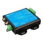 Victron VE.Bus BMS V2 battery management system with blue control panel, green terminal connectors, and mounting bracket on b