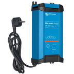 Victron Blue Smart charger 24/8 with attached power cord and plug, shown against white background.