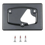 Dark gray wall mount bracket with curved frame and three mounting screws displayed below.