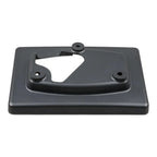 Black plastic wall mount bracket with handle grip and three mounting holes for securing device to wall.