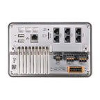 Victron Ekrano GX control panel with touchscreen display, network ports, relay terminals, and connection interfaces mounted i