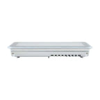 White rectangular panel with rounded corners and ventilation slots along the bottom edge, front view product photo.