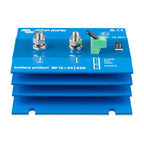 Victron Energy blue battery protect device with two metal terminal connectors, green terminal block, and digital display, mou