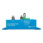 Victron Smart BatteryProtect 12/24 100 battery isolator with input and output terminals, green connector block, and status in