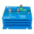 Victron Energy Smart BatteryProtect 48/100 blue device with stacked heatsink fins, showing OUT and IN terminals, green termin