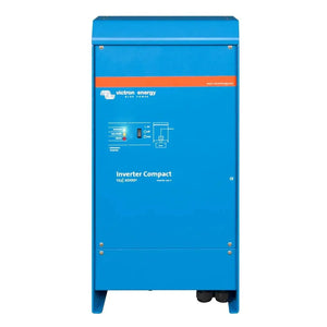 Victron Energy blue Inverter Compact 12/2000 with orange stripe, control panel with toggle switch and indicator lights, mount