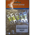 Victron Energy MIDI-fuse 100A/32V pack of 5 blade fuses displayed in packaging with yellow and silver components visible.
