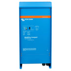 Victron Energy MultiPlus Compact 24/2000/50 inverter charger, blue metal enclosure with orange stripe and control panel.