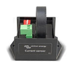 Victron Energy current sensor with black housing, green terminal block, red indicator, and black toroidal coil mounted on top