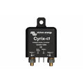 Victron Energy Cyrix-ct intelligent battery combiner device with two brass terminals, mounting bracket, and labeled connectio