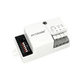 Hytronik daylight sensor photocell switch with white body, terminal blocks, and black control panel with numbered switches 1-